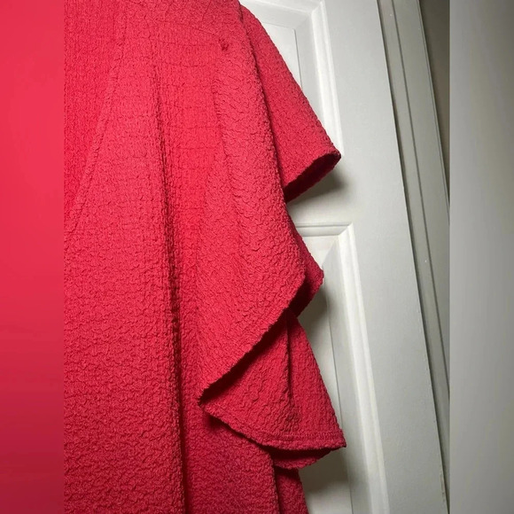 Ava & Viv Woman’s Flutter Sleeve Blouse Size 2X Rose V Neck Textured Fabric - Picture 2 of 7